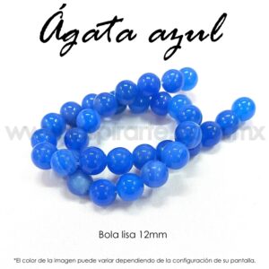 Ágata azul bola lisa 12mm