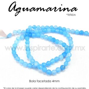 Aguamarina bola facetada 4mm