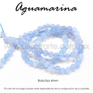 Aguamarina bola lisa 4mm