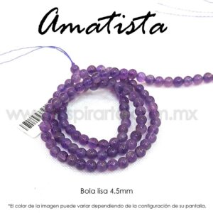 Amatista, bola lisa 4.5mm