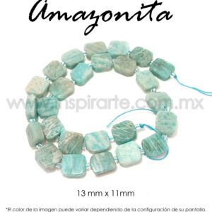 Amazonita Cuadro 13x11mm