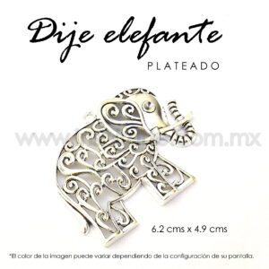 Dije Elefante plateado 6.2 cm x 4.9 cm
