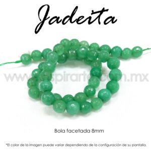 Jadeita, bola facetada 8mm