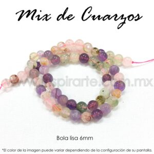 Mix de Cuarzos, bola lisa 6mm