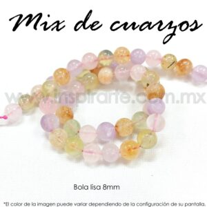 Mix de Cuarzos, bola lisa 8mm