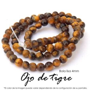 Ojo de tigre, bola lisa 4mm